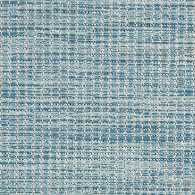 Nourison Positano Indoor/Outdoor Aqua 3' x 5' Area Rug, Easy Cleaning, Non Shedding, Bed Room, Living Room, Dining Room, Backyard, Deck, Patio (3x5)-Ruum Studio Home