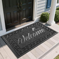 Yimobra Welcome Mat, Heavy Duty Sturdy Door Mats for Home Entrance Outdoor Indoor, Front Doormat for Outside Patio Floor Entry Porch Garage Office, Waterproof, Low Profile, 60 x 36, Black-Ruum Studio Home