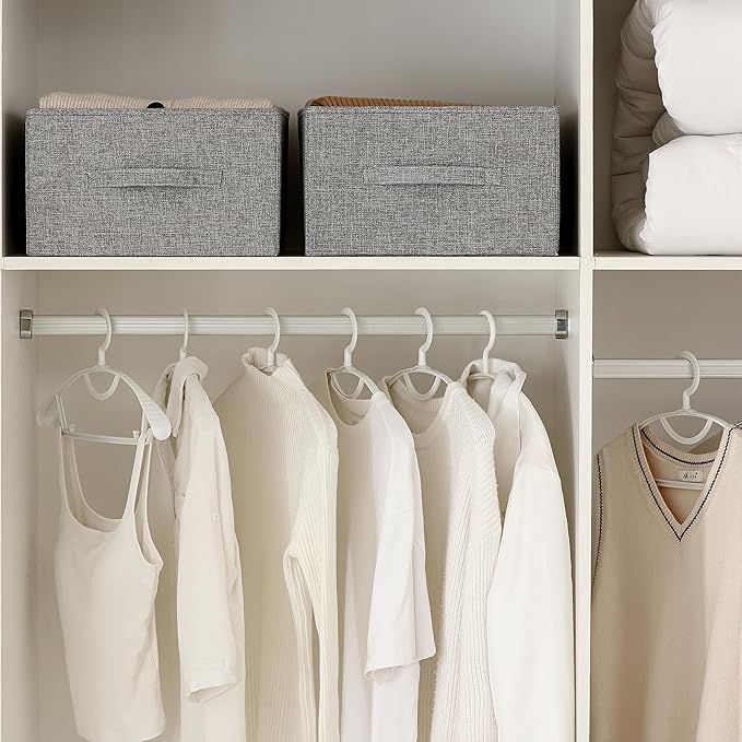 Linen Folding Storage Bins, 3 Pack Large Storage Baskets, Washable, Clothing Storage Bins with Handle, Closet Organizer for Storage Sweater,Sheets(dark grey, 18½"x13½"x8½")-Ruum Studio Home