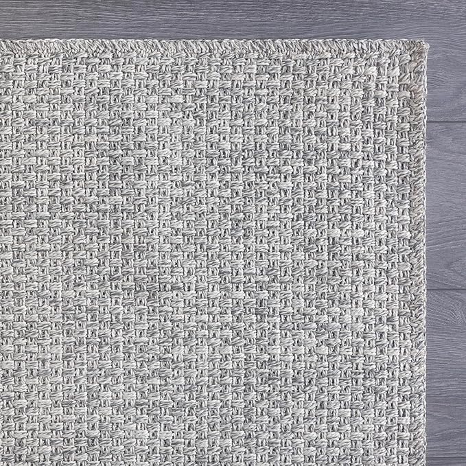 CAMILSON Easy Jute Rug 2x3, Indoor Outdoor Gray Color Farmhouse Area Rugs for Living Room and Kitchen Rug, Solid Boho Woven Design, Easy-Cleaning, Washable Outside Carpet Alfombras (2 x 3)-Ruum Studio Home