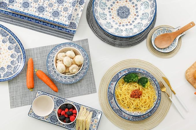 Bico Blue Talavera Ceramic 16 inch Oval Platter, Microwave & Dishwasher Safe-Ruum Studio Home