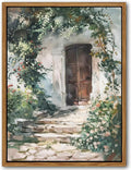 Floating Framed Canvas Vintage Wall Art, Rustic Cottage Spring Garden Oil Paintings Print, Country Floral Pictures Wall Decor for Living Room Bedroom Office Home Decor 8x10 inch-Ruum Studio Home
