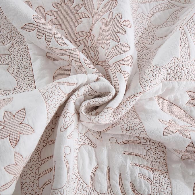 MarCielo 3-Piece 100% Cotton Oversized Bedspread Lightweight Quilt Coverlet Embroidery Farmhouse Bedding Set (TJ Colorful,King (112"x102"))-Ruum Studio Home