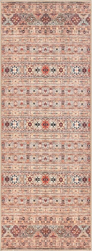Keen Home Design 2x10 Rug - Machine Washable Runner with Non-Slip Backing, Ideal for Hallway, Entryway, Kitchen, Laundry Room - Vintage, Easy Clean, Durable, Low Pile Rug - (2'6" x 10')-Ruum Studio Home