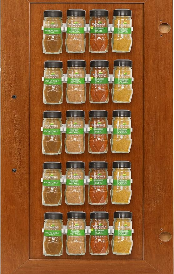 Simple Houseware Spice Gripper Clips Strips Cabinet Holder - 4 Strips, Holds 20 Jars, White-Ruum Studio Home