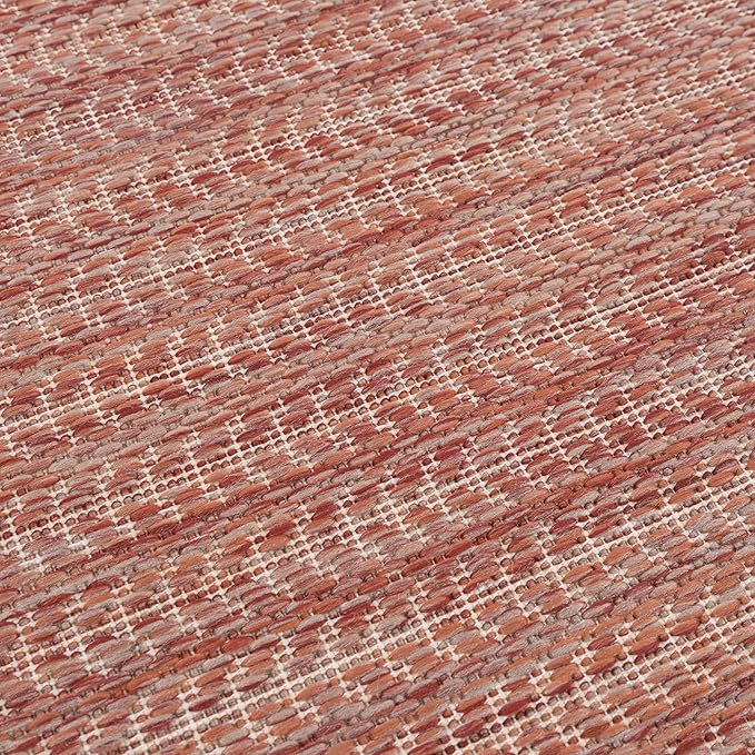 Adiva Rugs Outdoor Indoor Area Rug, Weather Resistant, Easy to Clean, Stain Resistant Floor Mat for Dining Room, Backyard, Deck, Patio (Copper Weiss, 6' x 9')-Ruum Studio Home