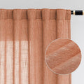 MYSKY HOME 90 Inch Burnt Orange Curtains for Living Room, Sliding Door Patio Drapes for Doorways Soft Semi Sheer Light Filtering Window Decor Back Tab & Rod Pocket, 50" Width x 90" Length, 2 Panels-Ruum Studio Home