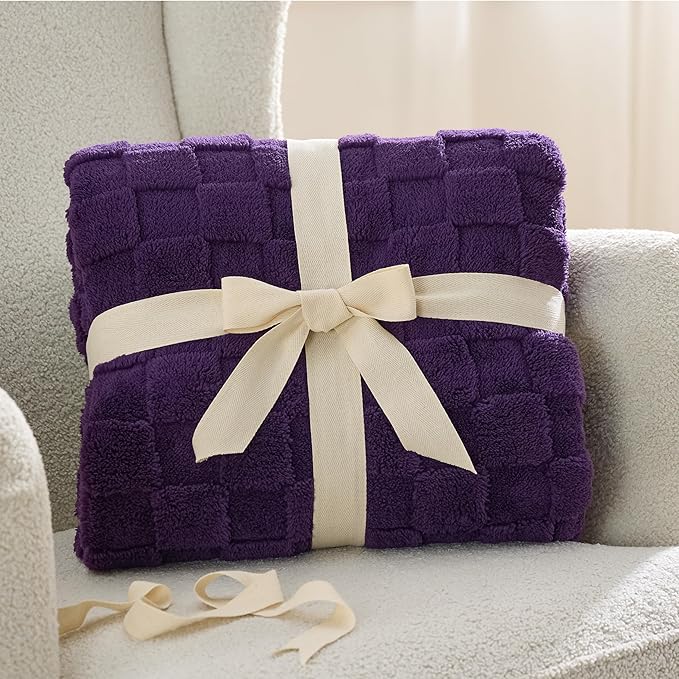 Bedsure GentleSoft Twin Blanket for Bed Purple - Super Soft Cozy Blankets for Women Men Girls, Cute Fuzzy Fleece Throws for Bedroom Couch, 60x80 Inches-Ruum Studio Home