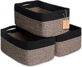 NaturalCozy 13.5”x8.5”x5.5” Rectangle Storage Baskets for Shelves 3 Pack | Cotton Rope Woven Small Baskets for Organizing | Small Storage Bins for Nursery, Bathroom, Closet, Shelf, Decorative-Ruum Studio Home