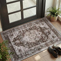 AMOAMI-2X3 Small Rug-Washable Rugs Entryway Mat Indoor-Soft Vintage Non Slip Rugs for Kitchen Laundry Room Bathroom Brick/Brown Decorative Accent Rug for in Front of Sink 24 Inch x36 Inch-Ruum Studio Home