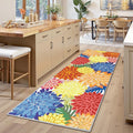 Area Rug 2x6 Washable Entry Rug Multicolored Tropical Botanical Modern Floral Indoor Kitchen Door Mat Entrance Carpet Non Slip for Bedroom Living Room, Porch-Ruum Studio Home