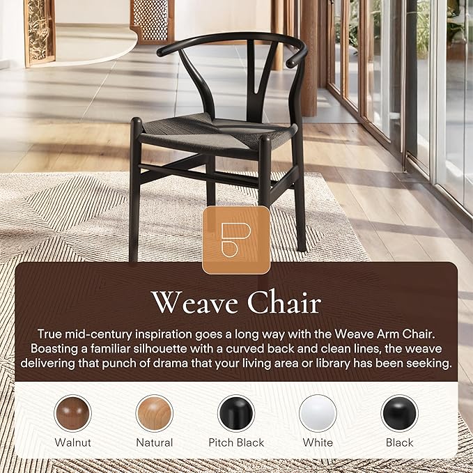 POLY & BARK Weave Chair in Pitch Black-Ruum Studio Home