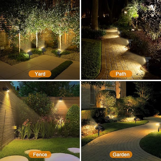 LANSOW Solar Spot Lights Outdoor, [4 Pack/57 LED] 2-in-1 Solar Landscape Spotlights, 3 Modes IP65 Waterproof Dusk to Dawn Solar Powered Flood Wall Lights for Outside Yard Garden Pathway(Warm White)-Ruum Studio Home