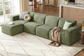 LINSY HOME Modular Sectional Sofa, 134" Boneless Couch L Shaped 4-Seat Sofa with Movable Ottoman, Corduroy Sectional Cloud Couches for Living Room, No Assembly Required, Green-Ruum Studio Home