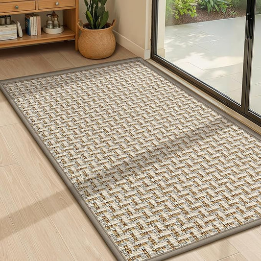 LEKEEPGO Door Mat Indoor Entrance 24"x36", Absorbent Indoor Door Mat, Non Slip Rubber Backing Inside Door Mats, Washable Floor Mat, Low-Profile Doormat for Front Door, Entryway, Entrance, Grey-Ruum Studio Home