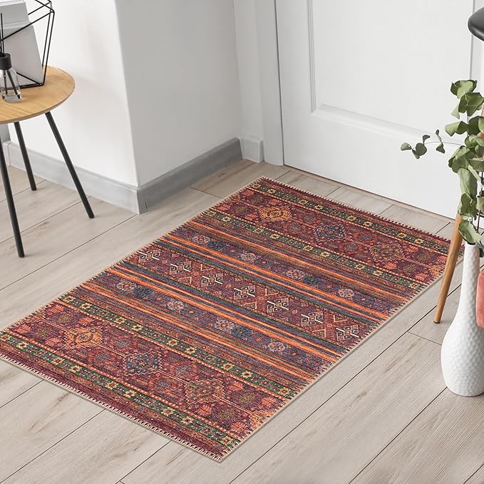 Keen Home Design 2x3 Rug - Machine Washable Entry Rug with Non-Slip Backing, Ideal for Enteryway, Kitchen, Bathroom, Laundry Room - Vintage, Easy Clean, Durable, Low Pile Rug - (2' x 3')-Ruum Studio Home