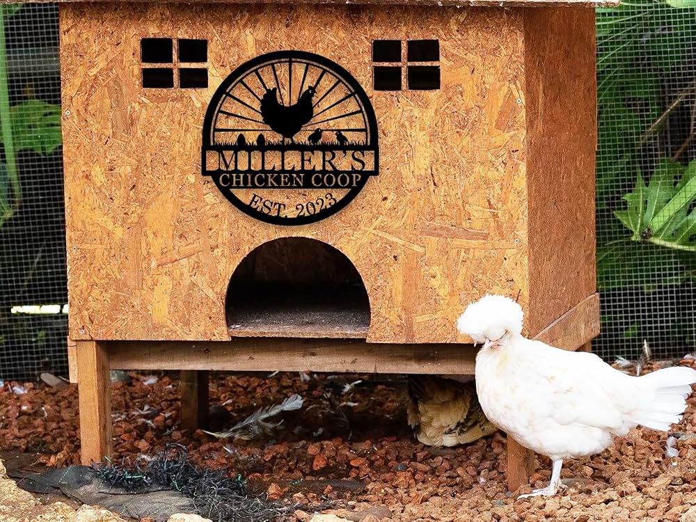 Hen House Coop Sign, Custom Chicken Coop Signs, Custom Chicken Farm Metal Sign, Family Name Metal Sign for Farm House, Our Little Coop Sign Metal Sign-Ruum Studio Home