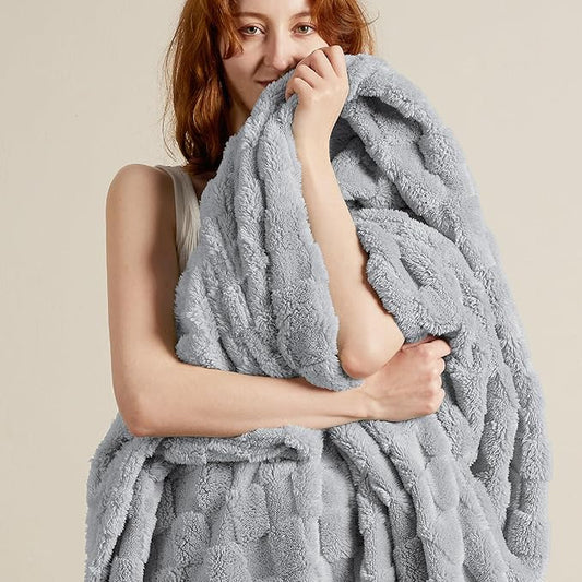 Bedsure GentleSoft Twin Blanket for Bed Silver Grey - Super Soft Cozy Blankets for Women Men Girls, Cute Fuzzy Fleece Throws for Bedroom Couch, 60x80 Inches-Ruum Studio Home
