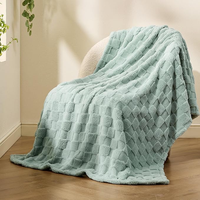 Bedsure GentleSoft Sage Green Throw Blanket for Couch - Checkered Fleece Blankets Gifts for Women Men Girls, Cute Soft Cozy Throw for Bedroom Home Decor Gifts, 50x60 Inches-Ruum Studio Home