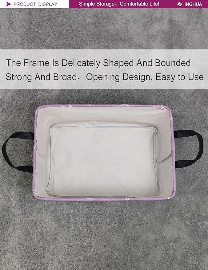 Rectangular Storage Basket Fabric Organizer Bin for Toys,Books,Clothes,Gifts,Pets-Perfect for Home,Office,Nursery,Dorm,Shelf(Rec-butterfly )-Ruum Studio Home