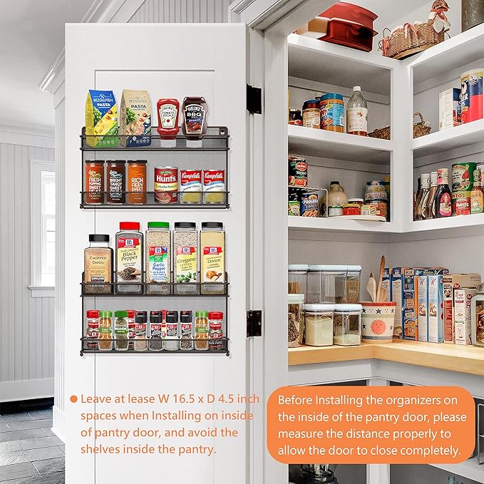 CAXXA 2 PK 2 Tier Mesh Kitchen Counter-top or Wall Mount Spice Rack Jars Storage Organizer, Bronze-Ruum Studio Home