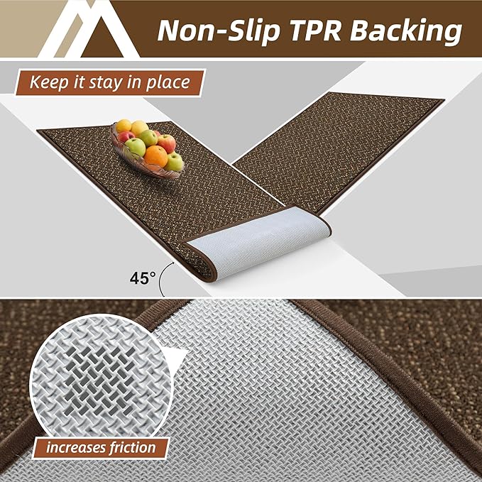 COSY HOMEER-Door-Mat 36"x60" Non Slip Absorbent Entryway Rugs Dirt Trapper Doormats Washable Entrance Mats Low Pile Welcome Floor Mat for Front Back Door and Entry Mats,Brown-Ruum Studio Home