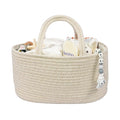 Baby Diaper Caddy Organizer for Girl Boy Cotton Rope Nursery Storage Bin Basket Portable Holder Tote Bag for Changing Table Car Travel Baby Shower Gifts Newborn Registry Must Have Items oatmeal-Ruum Studio Home