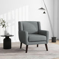 UIXE Accent Chair, Fabric Upholstered Armchair for Living Room, Comfy Arm Chair Single Sofa Bedroom Side Reading Seat - Flax Gray-Ruum Studio Home