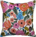 Roses Floral Pillow Cover Flower Farmhouse Chair Cushion Suzani Flowers Pillowcase Boho Florals Accent Throw Pillowsham Wool Hand Embroidered Size 18x18-Ruum Studio Home