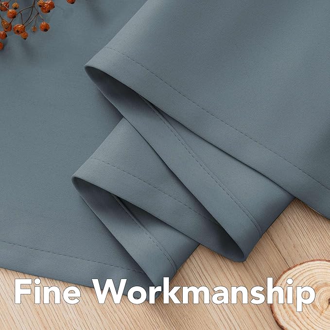H.VERSAILTEX Elegant Thermal Insulated Blackout Curtains - Nickel Grommet Window Drapes for Living Room/Bedroom - Stone Blue - 52" W x 72" L - (Set of 2 Panels)-Ruum Studio Home