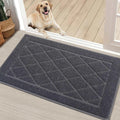 BEQHAUSE Dirt Trapper Door Mat 20" x 32", Doormat Non-Slip Entryway Rugs Washable, Dog Door Mat Stain Resistant and Absorbent Welcome Floor Mat for Front Back Door, Muddy Wet Shoes & Paws, Dark Grey-Ruum Studio Home