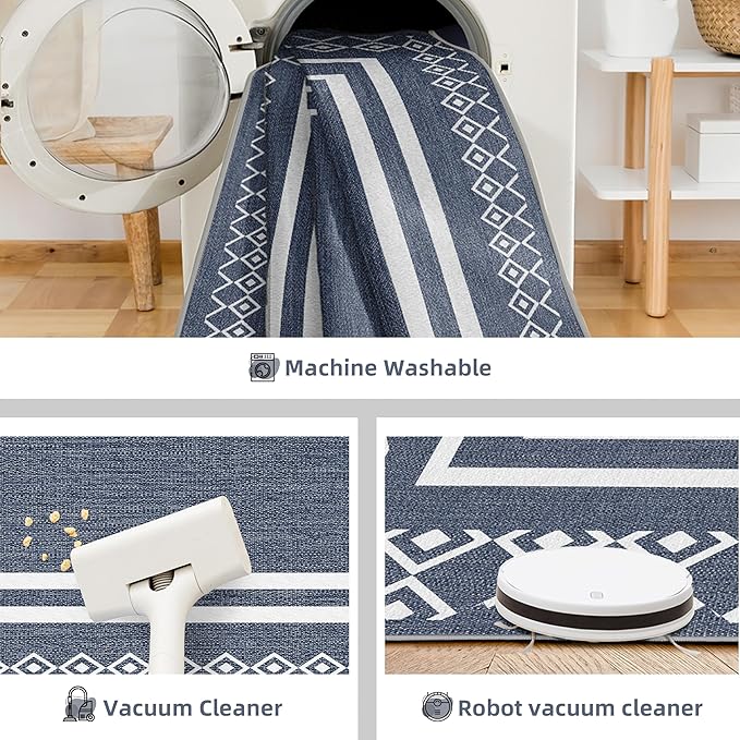 Outdoor Patio Rug, Outside Rectangular Carpet, Moroccan Geometric Rugs, Washable Large Indoor Outdoor Rug 6x9 Mats for RV, Picnic, Backyard, Deck, Balcony, Porch, Beach-Ruum Studio Home