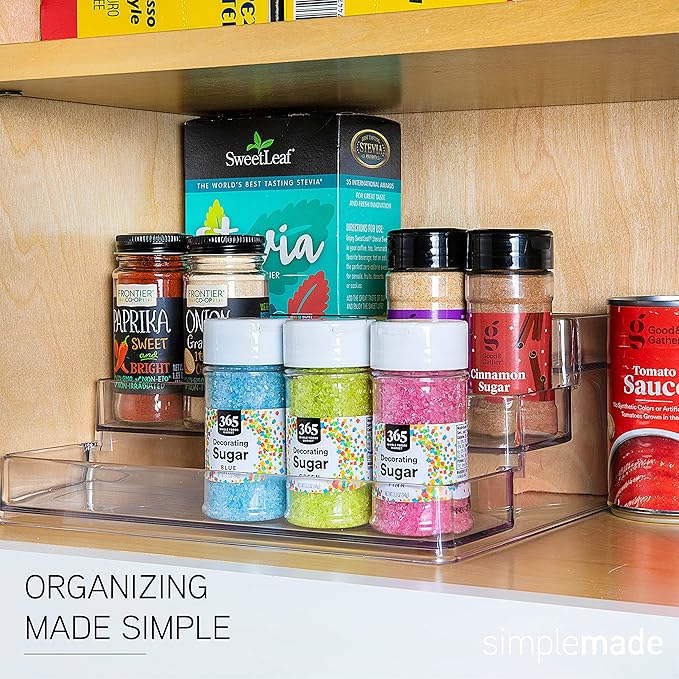 SIMPLEMADE 3-Tier Spice Rack Organizer - Versatile Storage Shelf for Kitchen, Bathroom, Bedroom & Office, Set of 2, Clear-Ruum Studio Home