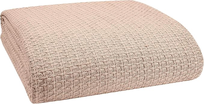 Elvana Home 100% Cotton Bed Blanket, Breathable Bed Blanket King Size, Cotton Thermal Blankets King, Perfect for Layering Any Bed for All Season, Beige-Ruum Studio Home