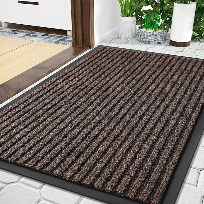 Yimobra Front Door Mat Outdoor Indoor Entrance, 100% Waterproof All-Season All Weather Doormat, Welcome Matt Outside Entry, Non Slip, Low Profile, Heavy Duty Patio Porch Floor Mats,36 x 24-Ruum Studio Home