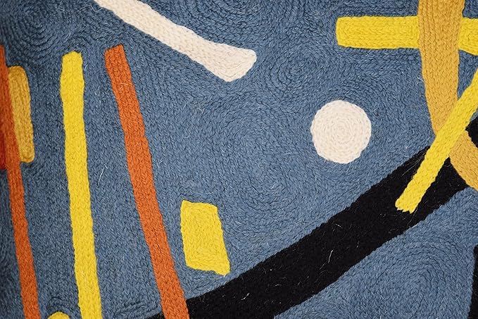 Kandinsky Modern Throw Pillow Cover - Escape | Abstract Pillow | Modern Couch Pillow | Contemporary Pillows | Modern Outdoor Pillow | Mid Century Chair Cushions | Handmade Wool Size 18x18-Ruum Studio Home