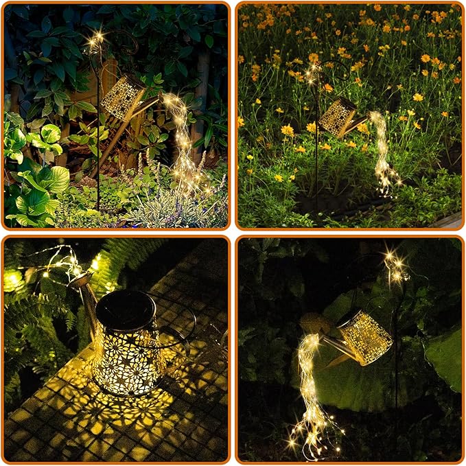 Solar Watering Can Light, Solar Outdoor Decorative,Garden Decor Lights for Yard, IP65 Waterproof Hanging Lantern Landscape Lights, Garden Gifts for Mom, Grandma Women Birthday-Ruum Studio Home