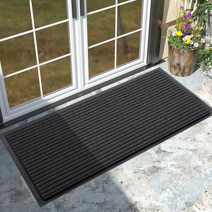 Yimobra Front Door Mat Outdoor Indoor Entrance, 100% Waterproof All-Season All Weather Doormat, Welcome Matt Outside Entry, Non Slip, Low Profile, Heavy Duty Patio Porch Floor Mats,47 x 24,Grey-Ruum Studio Home