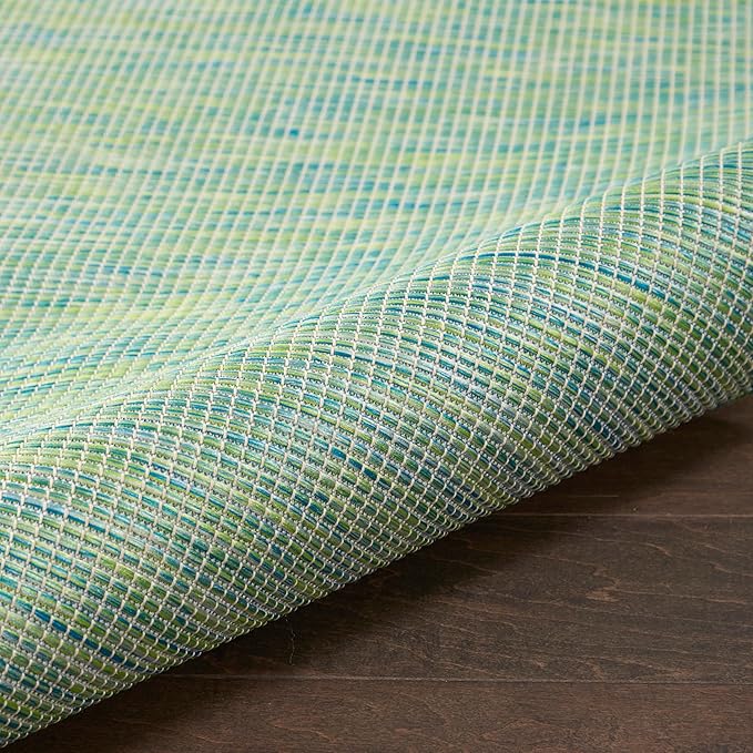 Nourison Positano Indoor/Outdoor Blue/Green 9' x 12' Area Rug, Easy Cleaning, Non Shedding, Bed Room, Living Room, Dining Room, Backyard, Deck, Patio (9x12)-Ruum Studio Home