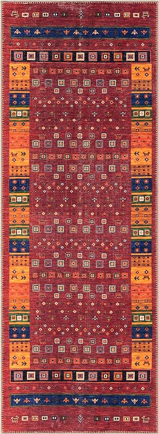 Keen Home Design 2x10 Rug - Machine Washable Runner Rug with Non-Slip Backing, Ideal for Hallway, Entryway, Kitchen, Laundry Room - Vintage, Easy Clean, Durable, Low Pile - (2'6" x 10')-Ruum Studio Home