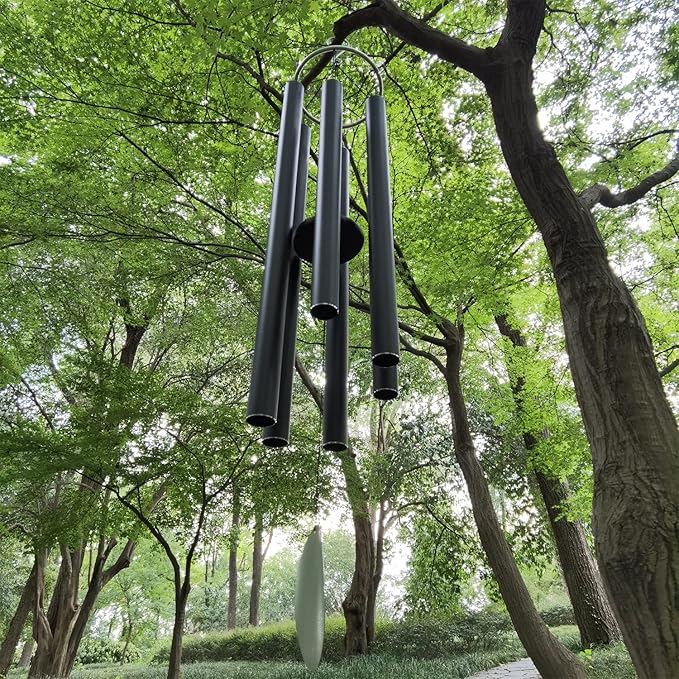 ASTARIN Extra Large Wind Chimes Outdoor Deep Tone,66 Inch Wind Chimes for Outside with 6 Tubes Tuned Relaxing Melody,Memorial Wind Chimes Large for Mom,Garden Decor,Black-Ruum Studio Home