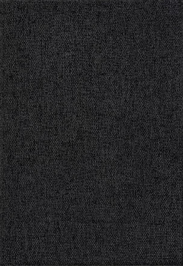 CAMILSON Easy Jute Rug 9x12, Indoor Outdoor Dark Gray Black Farmhouse Area Rugs for Living Room Patio and Kitchen Rug Solid Boho Woven Design Easy-Cleaning Washable Outside Carpet Alfombras (9 x 12)-Ruum Studio Home