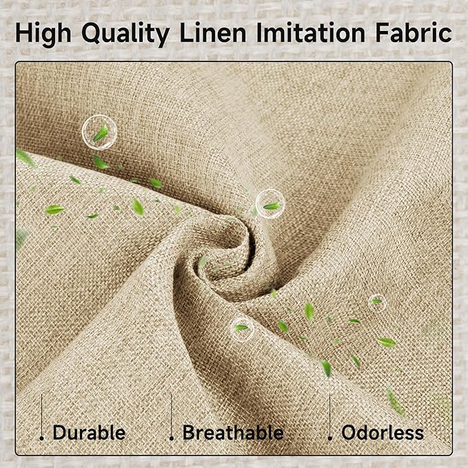 GRANNY SAYS Decorative Storage Boxes with Lid, Large Storage Bins with Double-Open Lid and Divider, Fabric Storage Bin for Clothes, 63L Closet Linen Storage Bin, White/Khaki-Ruum Studio Home