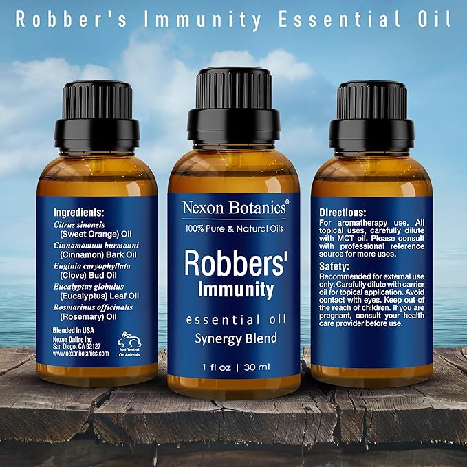 Robbers' Immunity Essential Oil Blend 30 ml - Immune Boost Aromatherapy for Diffusers - Natural Shield Against Impurities - Nexon Botanics-Ruum Studio Home