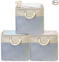 SIMPLE HOUSEWARE Fabric Storage Cubes, 13" x 13" Storage Bin, 3 Pack, Blue-Ruum Studio Home