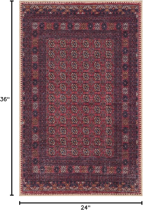 Keen Home Design 2x3 Rug - Machine Washable Entry Rug with Non-Slip Backing, Ideal for Enteryway, Kitchen, Bathroom, Laundry Room - Vintage, Easy Clean, Durable, Low Pile Rug - (2' x 3')-Ruum Studio Home