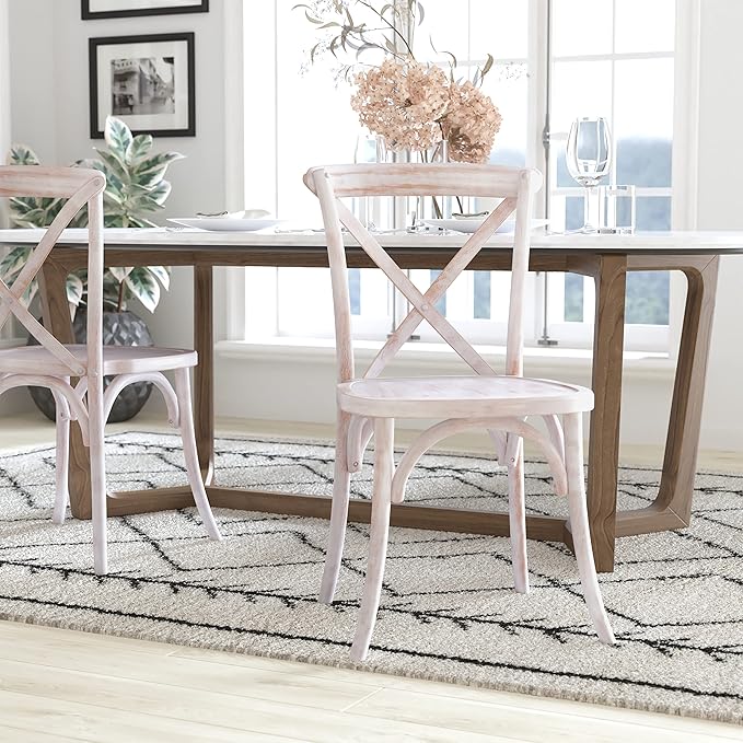 EMMA + OLIVER 2-Pack Lime Wash X-Back Chair-Ruum Studio Home
