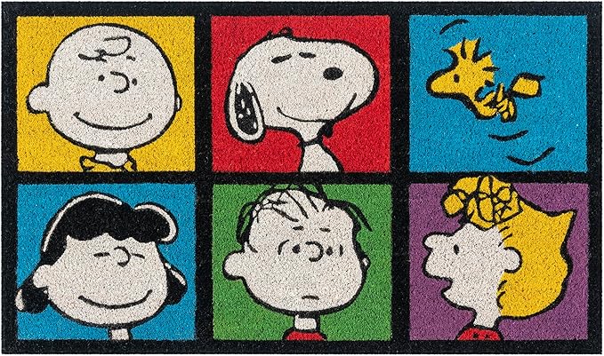 Gertmenian Peanuts Snoopy Coir Doormat - 2x3 Welcome Mat (2-Pack), Ideal for High Traffic Areas in Front Door, Garage, Entryway - House/Peanut Patch, 80003-Ruum Studio Home