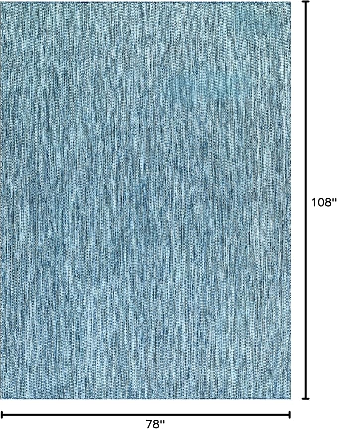 Washable Indoor Outdoor Rug Weather Resistant Carpet Modern Solid for Porch Deck Balcony Backyard Patio Rug 6x9 Aqua Blue-Ruum Studio Home