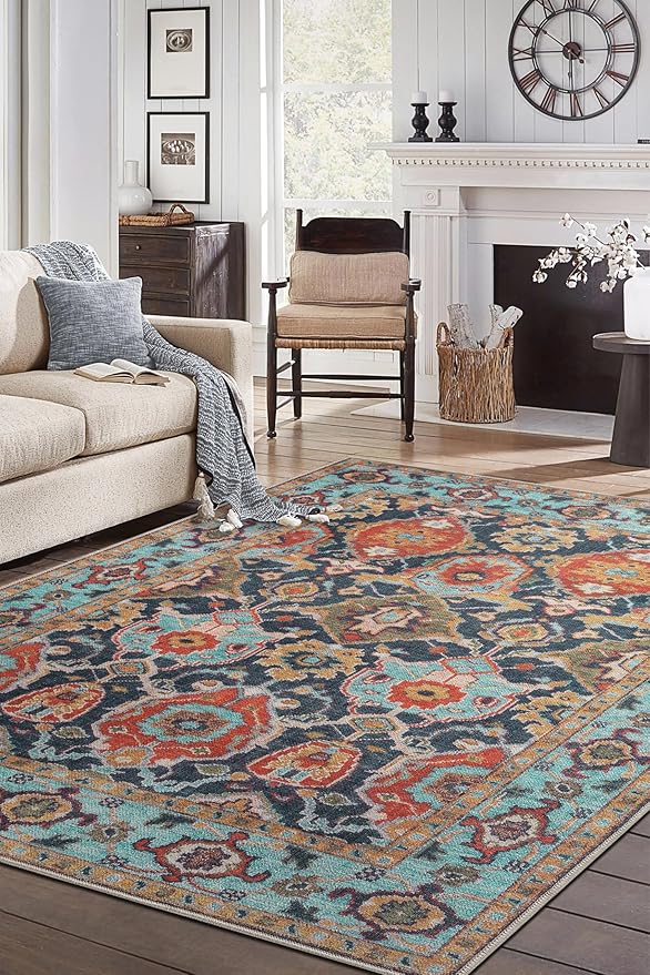 Keen Home Design 3x5 Rug - Machine Washable Entry Rug with Non-Slip Backing, Ideal for Enteryway, Kitchen, Bathroom, Laundry Room - Vintage, Easy Clean, Durable, Low Pile Rug - (3' x 5')-Ruum Studio Home
